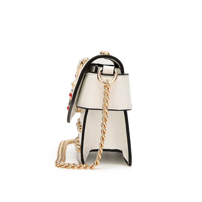White Pearl Bee Shoulder Bags for Women