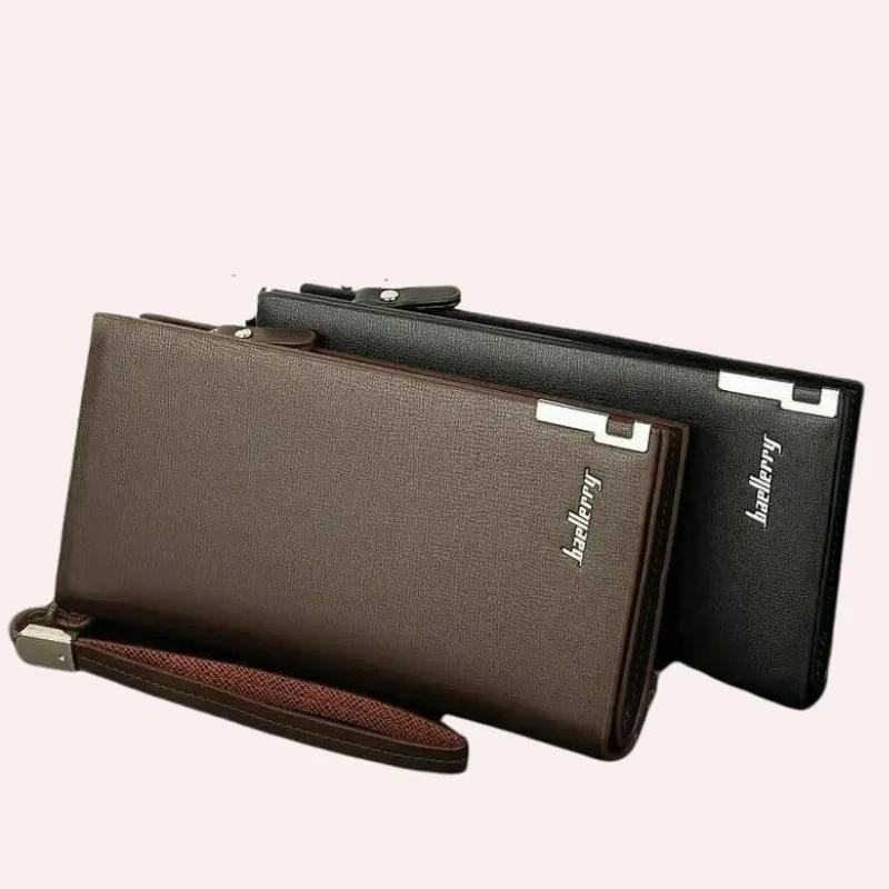 Men's Leather Bi-Fold Wallet with Pen Holder-Mix